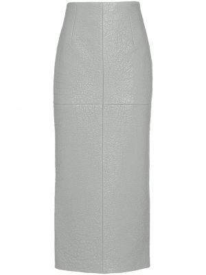Kožená sukňa Prada sivá