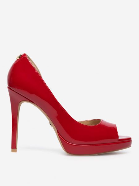 Елегантни ниски обувки с ток Nine West червено