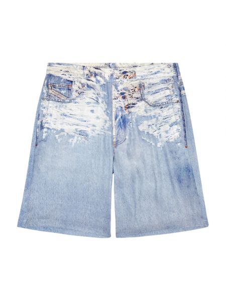 Jeans shorts mit print mit tiger streifen Diesel blau