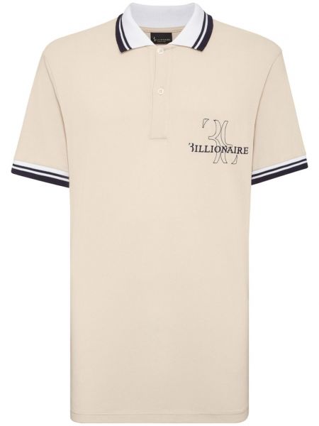 Medvilninis siuvinėtas polo marškinėliai Billionaire smėlinė