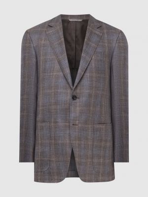 Шелковый шерстяной пиджак Canali серый
