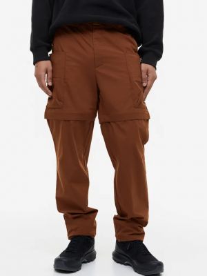 Тканевые брюки на молнии H&m коричневые