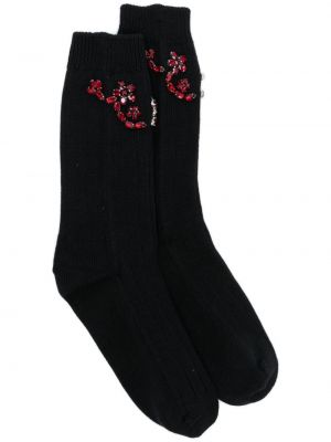 Плетени чорапи с кристали Simone Rocha черно
