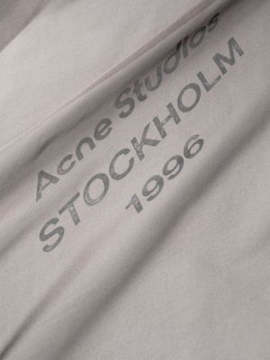 Hedvábný šátek s potiskem Acne Studios šedý