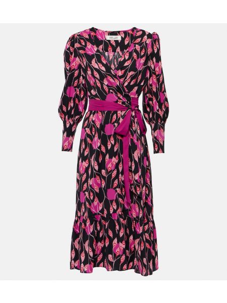 Платье с принтом из крепа Diane Von Furstenberg розовое