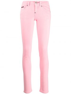 Skinny džíny Philipp Plein růžové