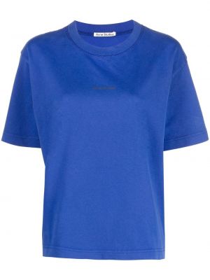 Тениска с принт Acne Studios синьо