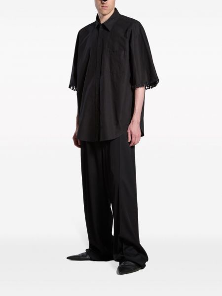 Bavlněná košile s oděrkami Balenciaga černá