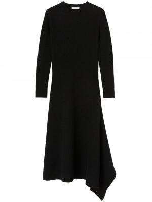 Robe mi-longue asymétrique Jil Sander noir