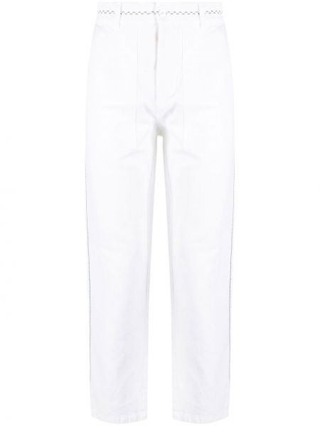 Rovné kalhoty s výšivkou Nick Fouquet bílé