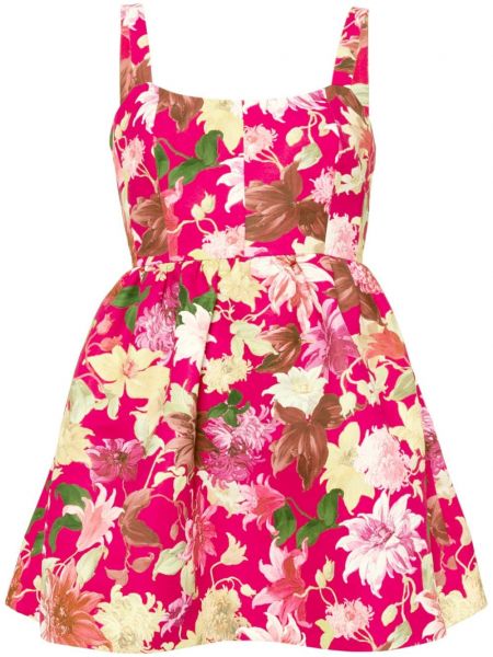 Мини рокля на цветя с принт Sachin & Babi розово