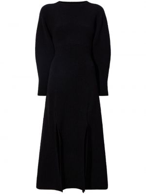 Плетена миди рокля с дълъг ръкав Proenza Schouler черно