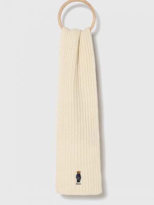 Вълнен шал с апликация Polo Ralph Lauren бежово