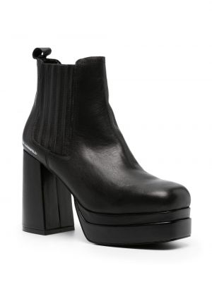 Kotníkové boty na platformě s potiskem Karl Lagerfeld černé