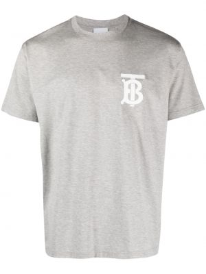 T-shirt con stampa Burberry grigio