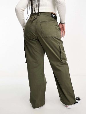 Удобные широкие брюки цвета Dr Denim Echo хаки