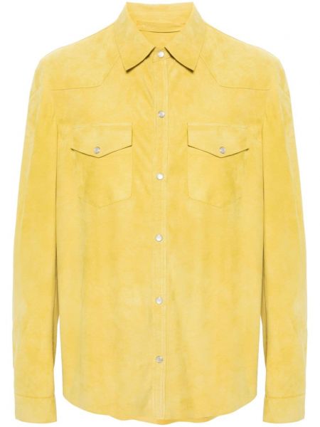 Semišová košeľa Salvatore Santoro žltá