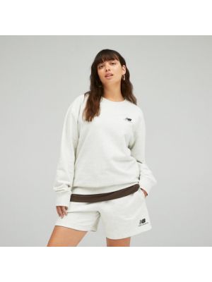 Sweatshirt mit rundhalsausschnitt aus baumwoll New Balance weiß