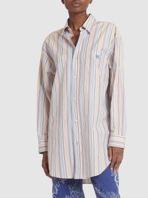 Oversize памучна риза на райета Etro