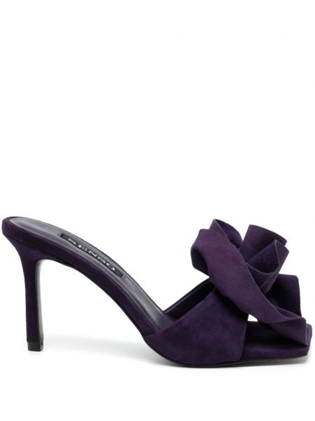 Papuci tip mules cu model floral Senso violet