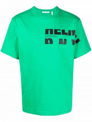 Zelené tričko s potiskem Helmut Lang