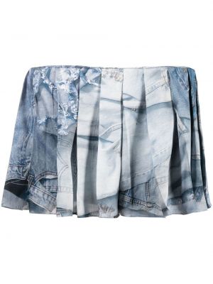 Jeans shorts mit print mit plisseefalten Natasha Zinko