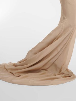 Asymetrické hedvábné dlouhé šaty Entire Studios stříbrné