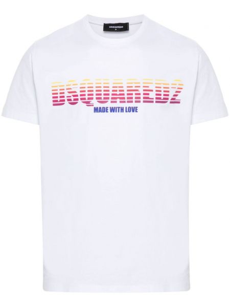 T-krekls ar apdruku Dsquared2 balts