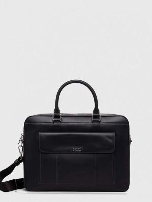 Кожаная сумка для ноутбука Tommy Hilfiger черная