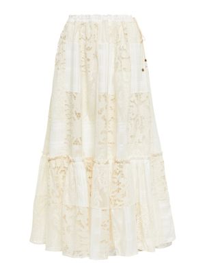 Bílé midi sukně bavlněné Zimmermann