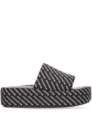 Trykt plattform flip-flops Balenciaga svart