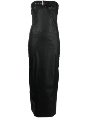 Δερμάτινη κοκτέιλ φόρεμα Drome μαύρο