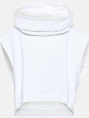 Pamučna hoodie s kapuljačom Alaã¯a bijela