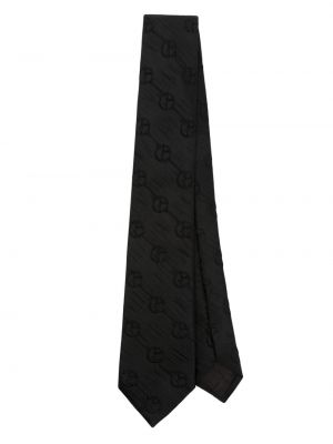 Žakárová kravata Giorgio Armani čierna