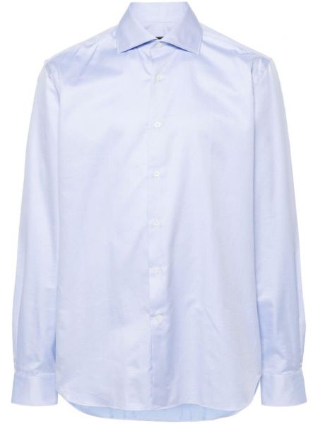 Жакардова памучна риза с десен рибена кост Corneliani