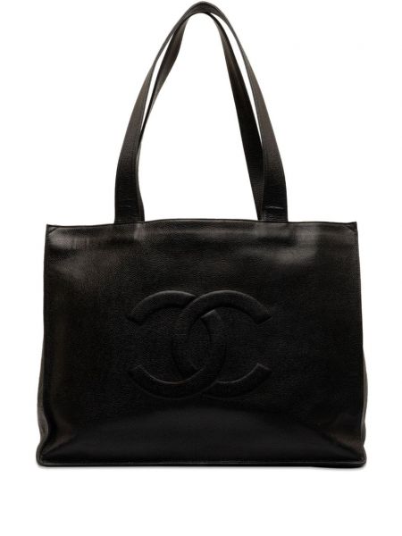 Iš natūralios odos shopper rankinė Chanel Pre-owned juoda