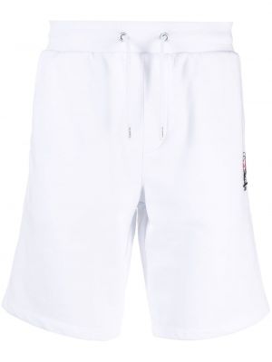 Shorts de sport en coton à imprimé Karl Lagerfeld blanc