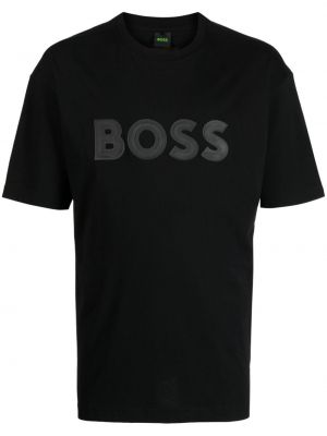 T-shirt con stampa Boss nero