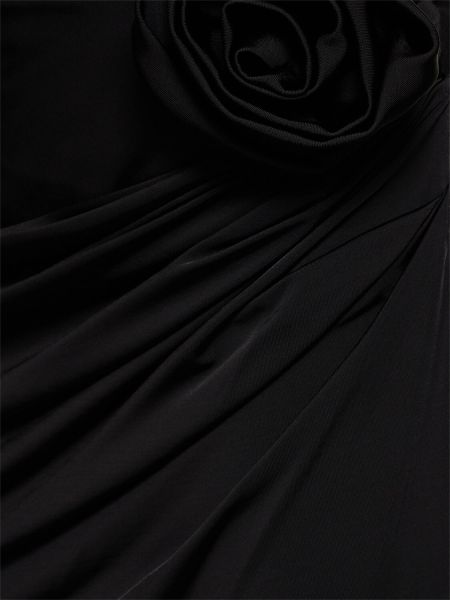Fustă mini cu model floral drapată Magda Butrym negru