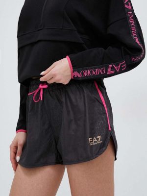 EA7 Emporio Armani pantaloni scurti femei, a , modelator, medium waist - Negru