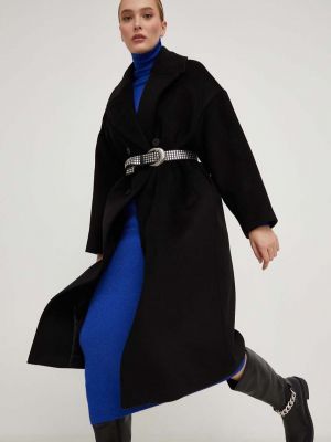 Oversized vlněný kabát Answear Lab černý