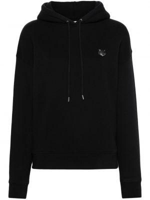 Pamučna hoodie s kapuljačom Maison Kitsuné crna