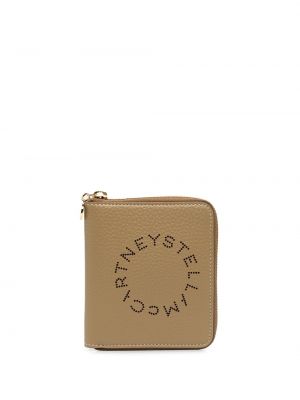 Peňaženka na zips s potlačou Stella Mccartney hnedá
