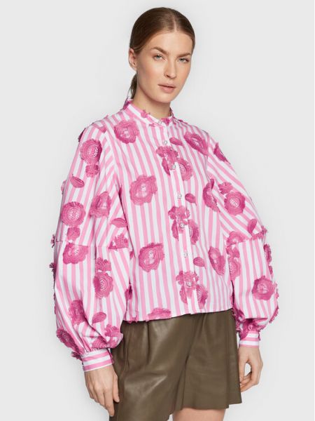 Рубашка свободного кроя Custommade розовая