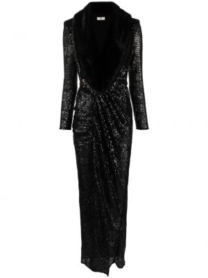 Czarna sukienka wieczorowa z cekinami Elisabetta Franchi