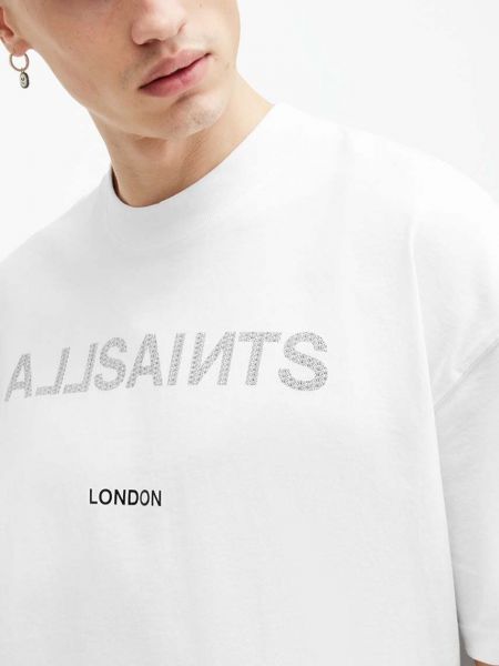 Bombažna majica Allsaints bela