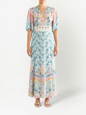 Sukienka długa z wzorem paisley Etro
