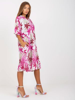 Oversized šaty s potiskem Fashionhunters růžové