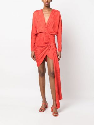 Drapiruotas mini suknele satininis Johanna Ortiz raudona