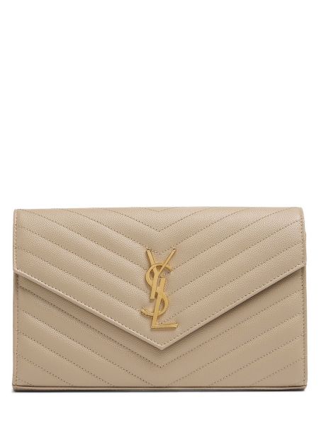 Lær kjede Saint Laurent beige